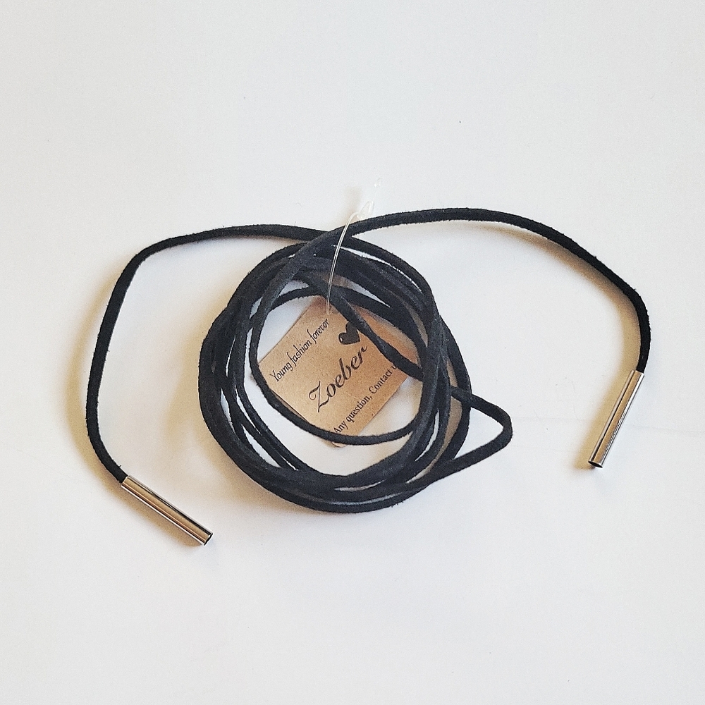 New Black Faux Suede Wrap Choker Necklace Tie-up Necklace 90s Y2K
Gothic